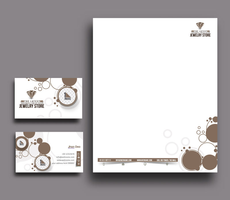 创意矢量棕色几何圆形的企业形象设计