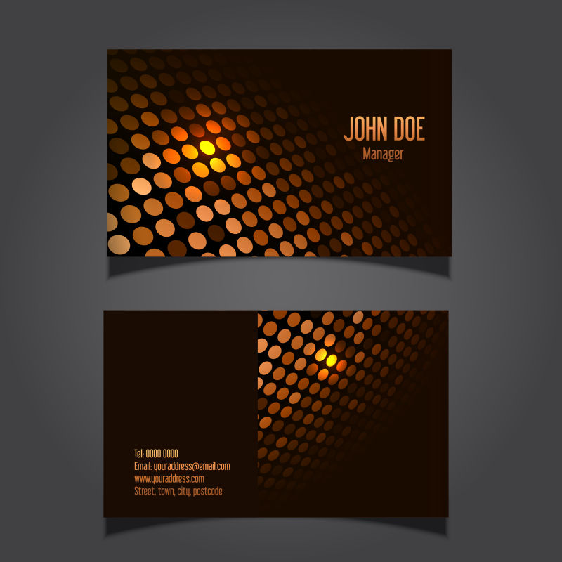 矢量科技感的光点元素的名片设计