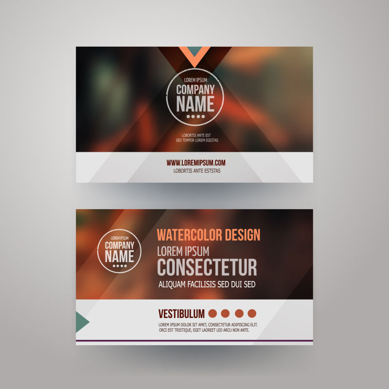 矢量抽象模糊背景的名片设计