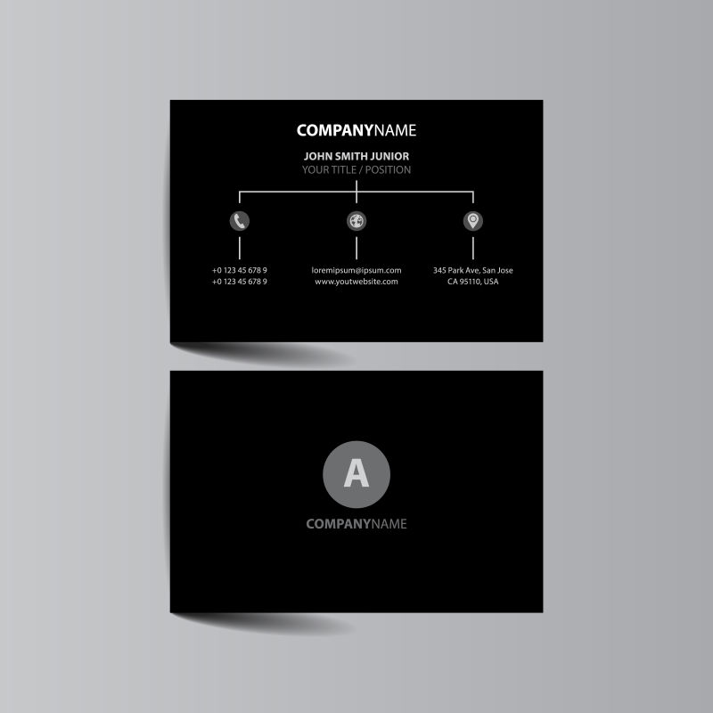 矢量现代黑色简易名片设计