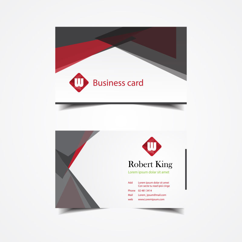 创意现代几何的矢量名片设计