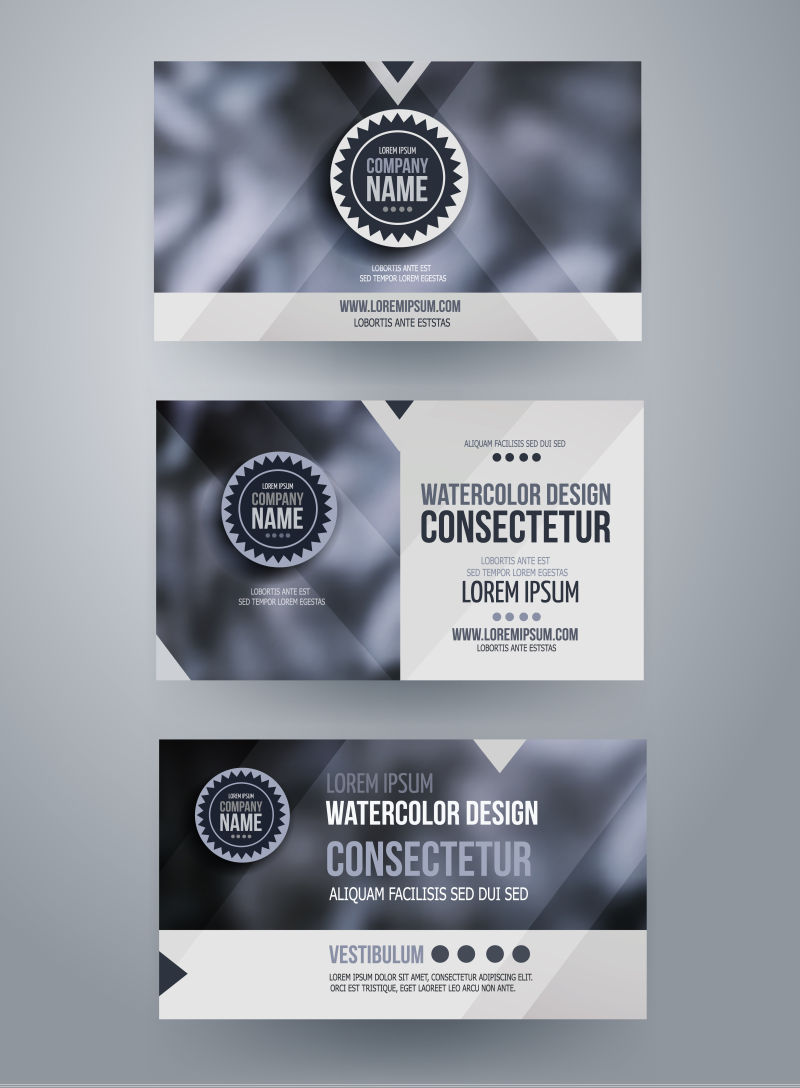 抽象模糊背景的矢量名片设计