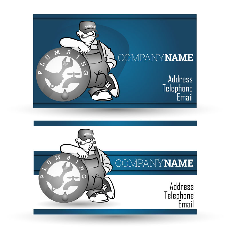 创意矢量维修工的创意名片设计