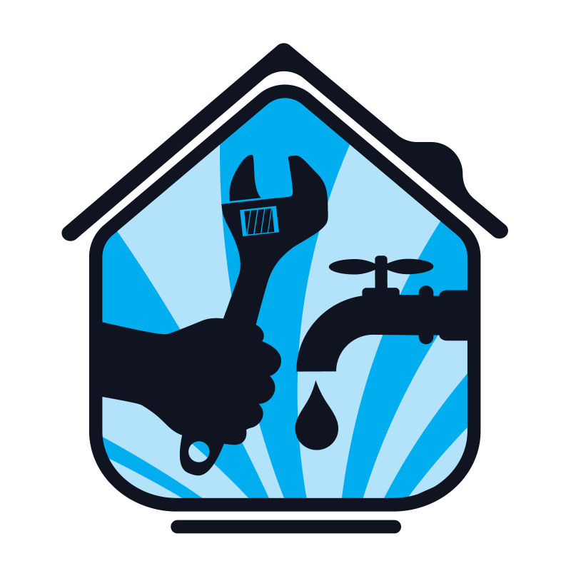 创意矢量水管修理的标志设计