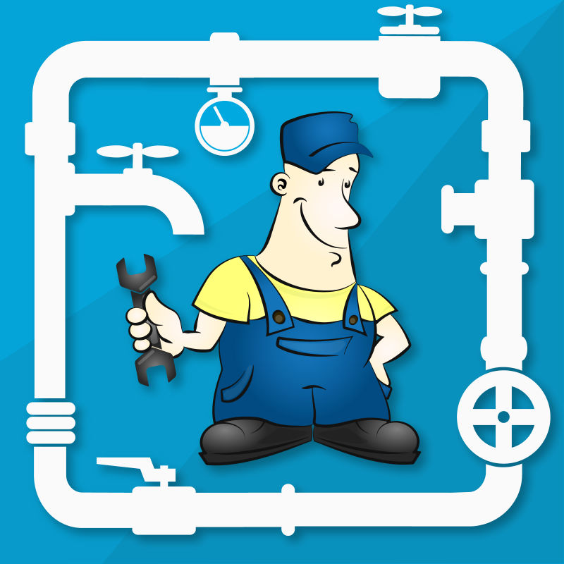  创意矢量维修工插图