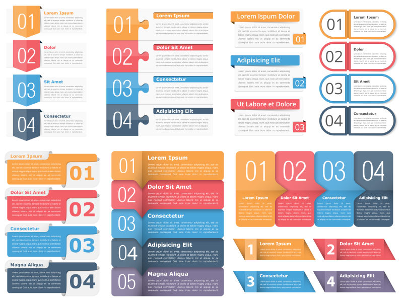 矢量的信息图表标签设计