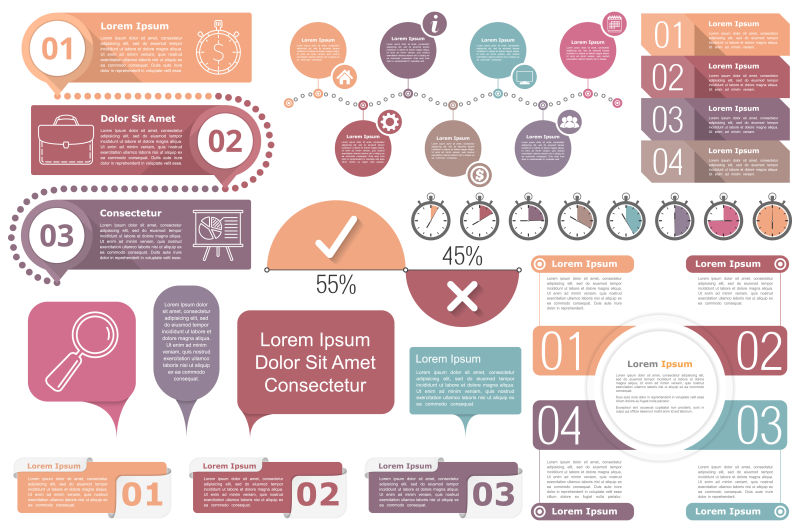 矢量的信息图表分栏设计