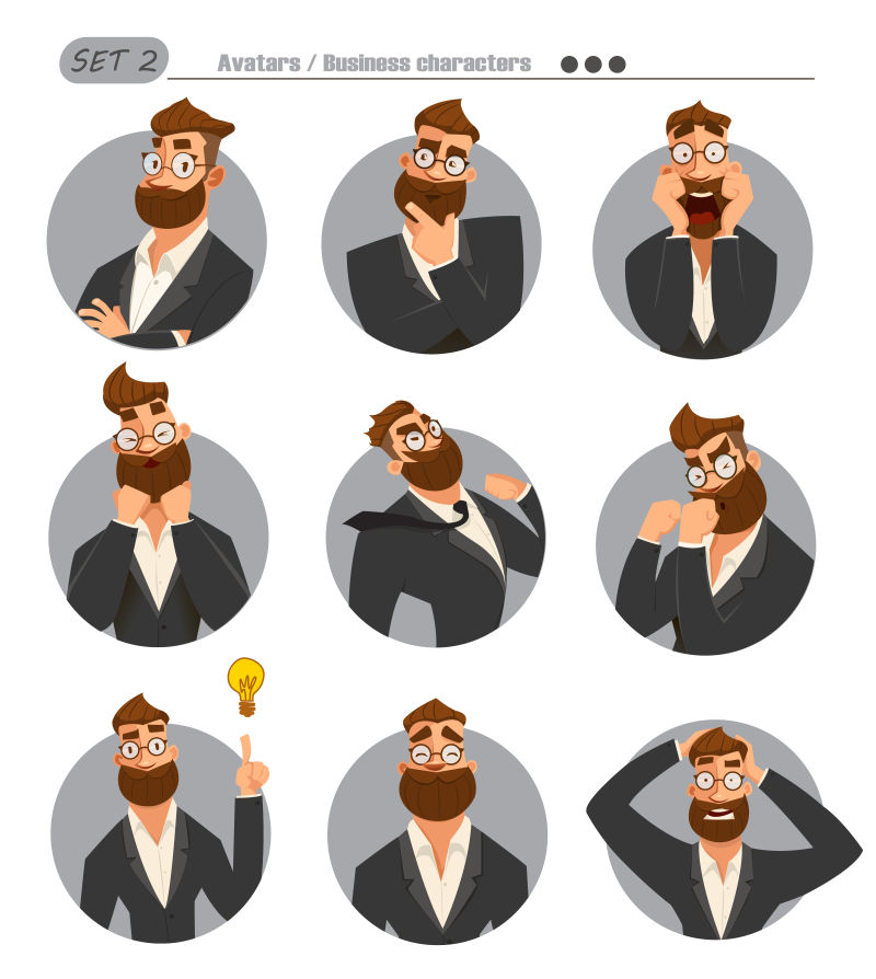 卡通商人形象的商业商标设计