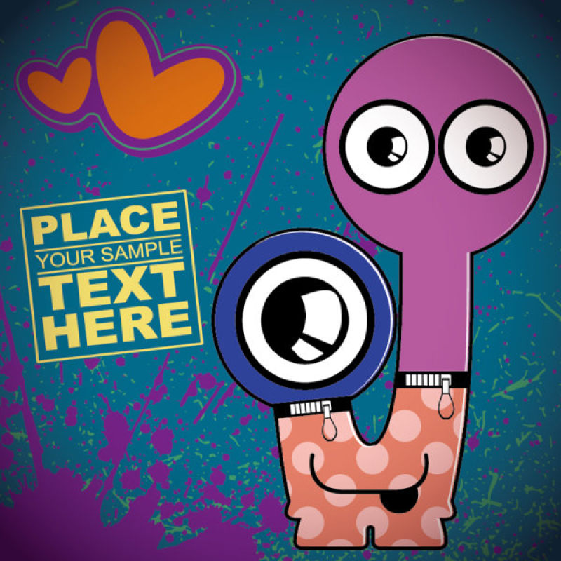 创意矢量卡通有趣的怪物