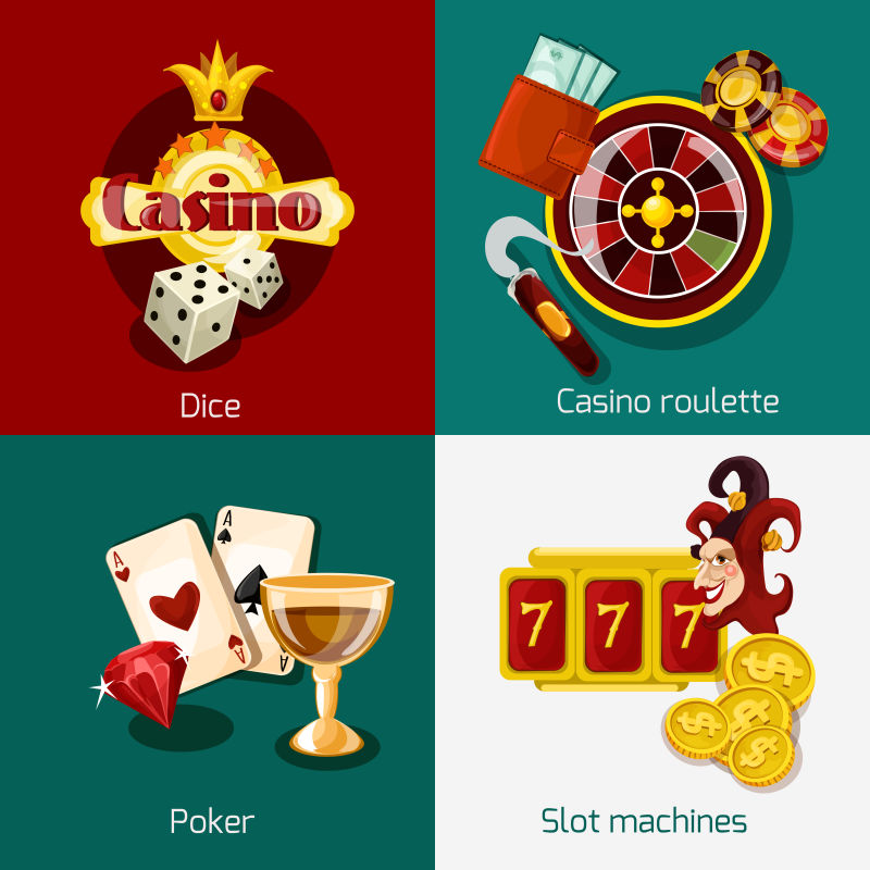 赌场主题的矢量概念插图设计