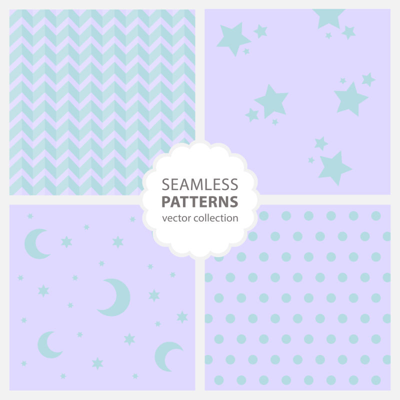 矢量紫色创意拼贴儿童星星月亮的背景