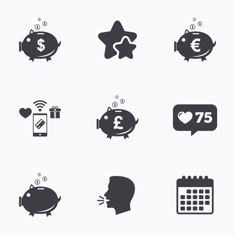 创意矢量银行储蓄概念的图标设计