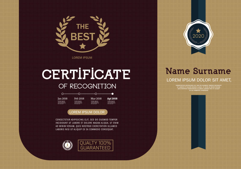 矢量的西欧风格证书设计