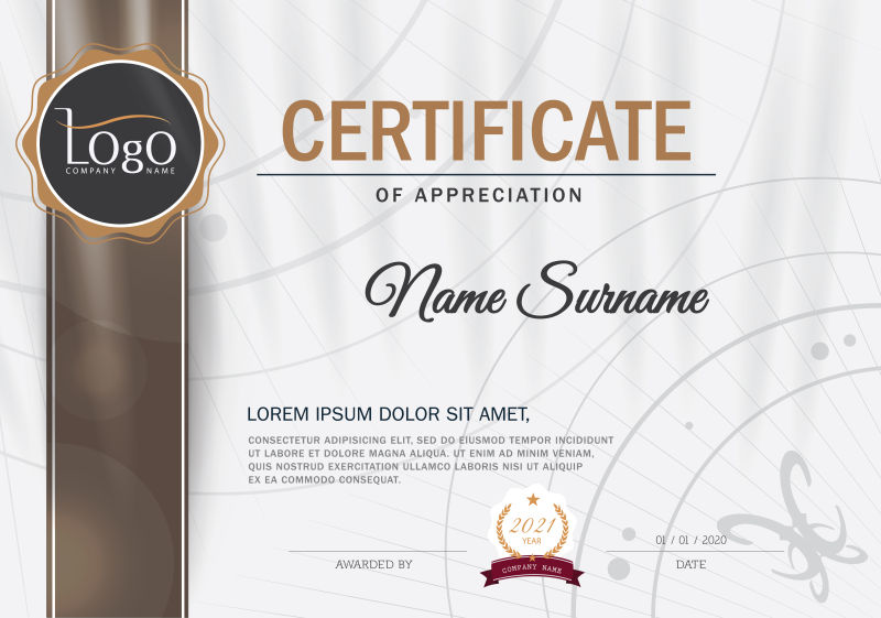 矢量的精美证书设计