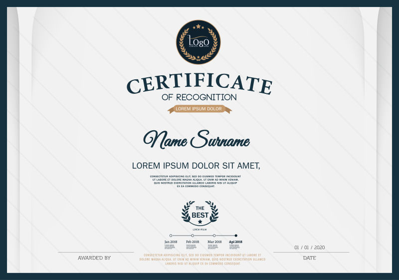 西欧风格的证书矢量设计