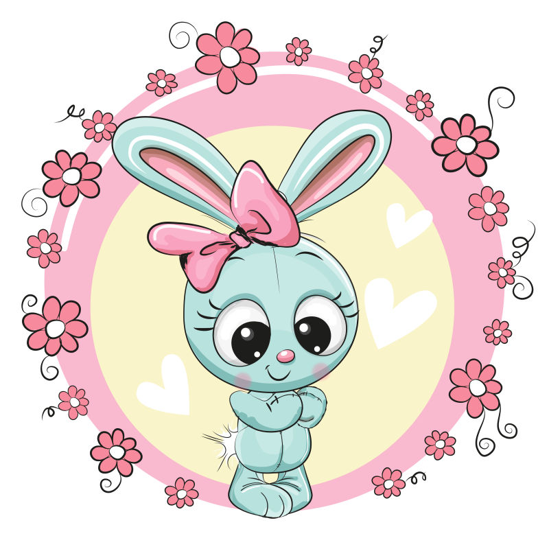 创意矢量卡通可爱的小兔子