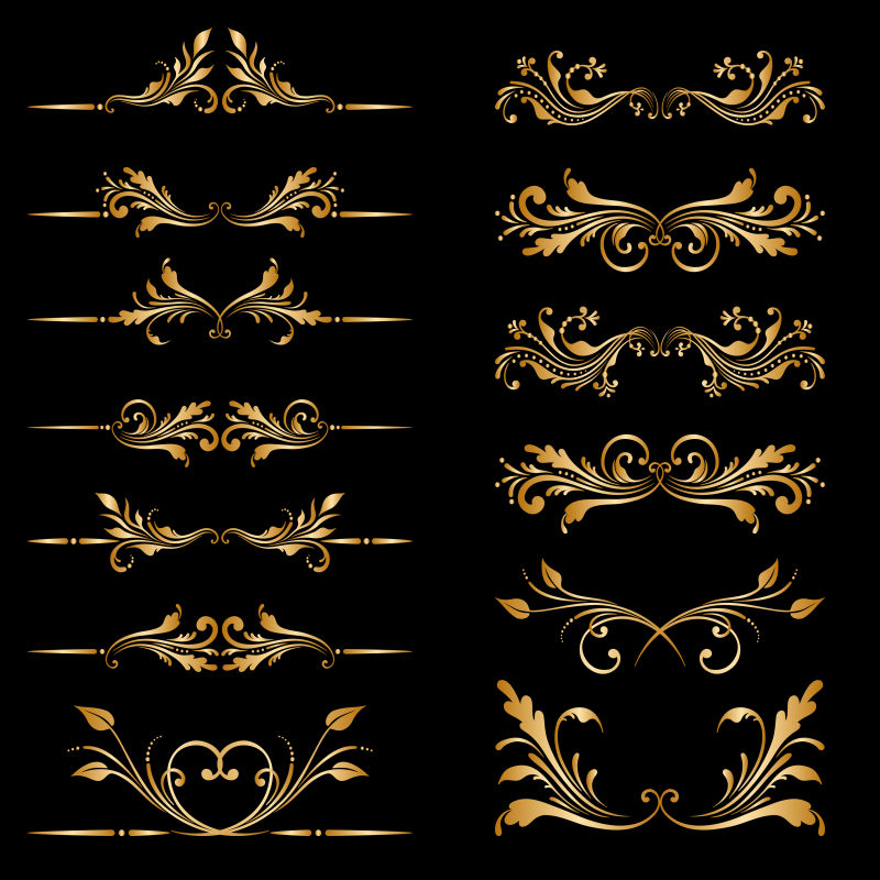 古典金色的矢量复古装饰设计元素