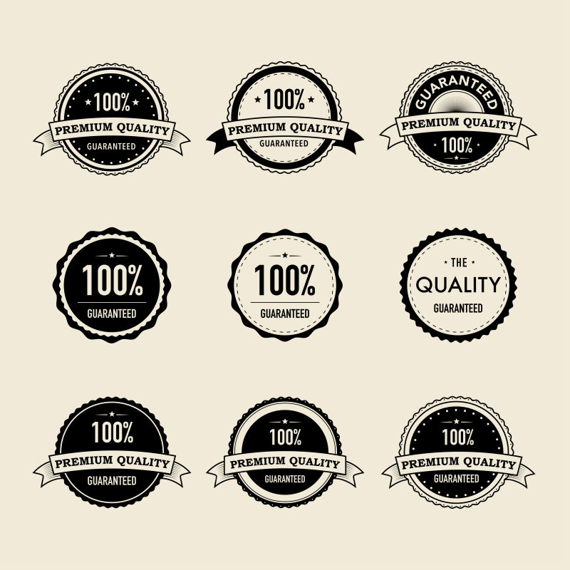 矢量的黑色优质标签设计