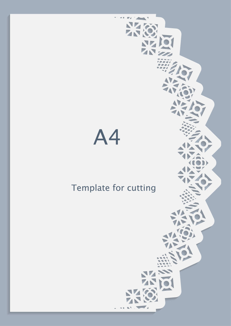 矢量的白色花边贺卡设计