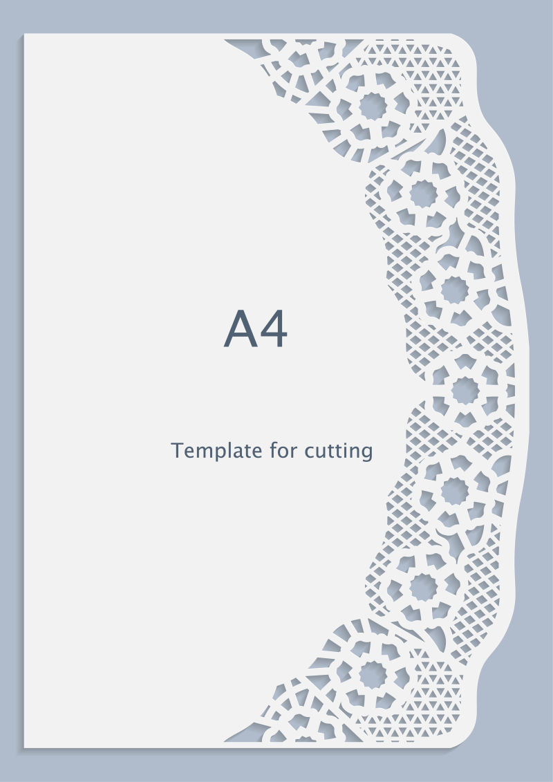 剪纸花边装饰的矢量贺卡