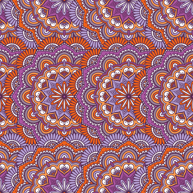 彩色图案的矢量花卉背景