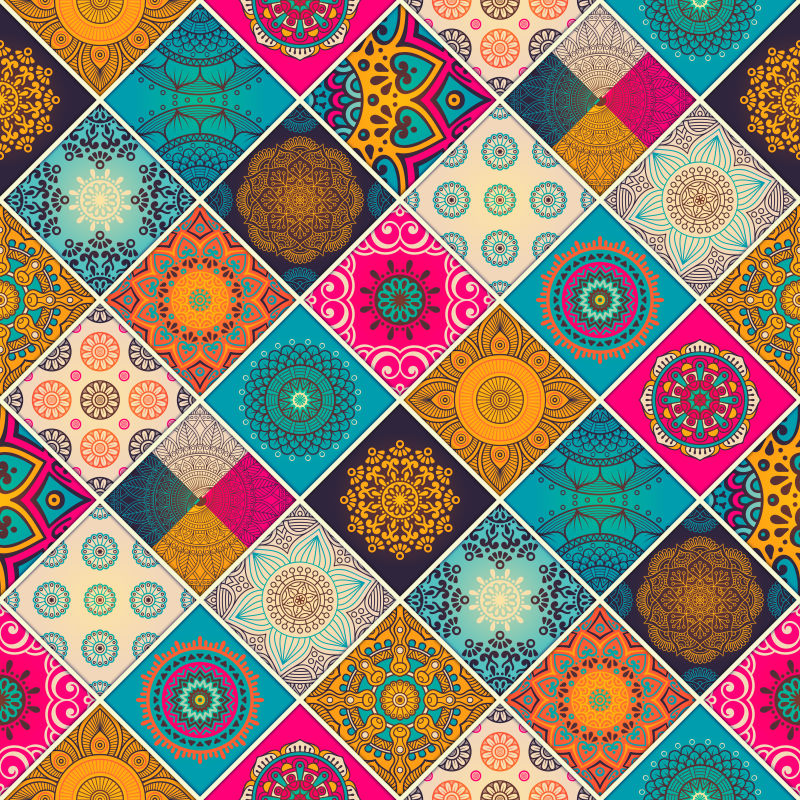 矢量的风格拼接图案背景