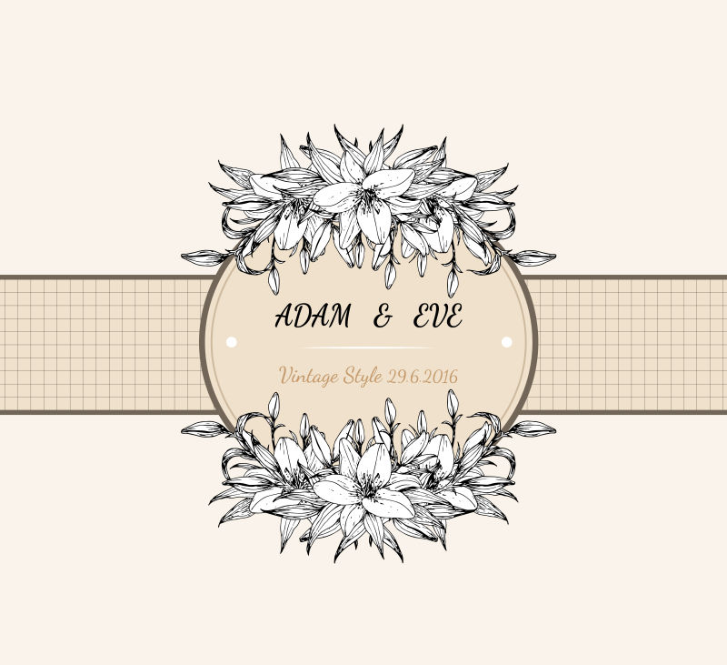 矢量创意古典风格的手绘茉莉花边框