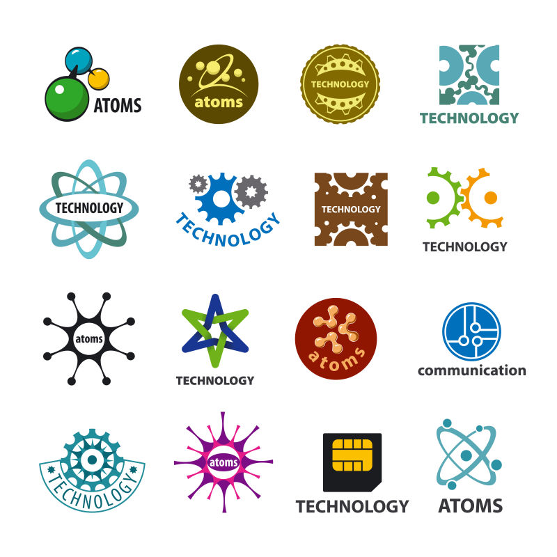 创意矢量科技分子概念的标志设计
