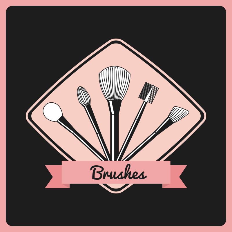 粉刷图案的矢量化妆品图标设计