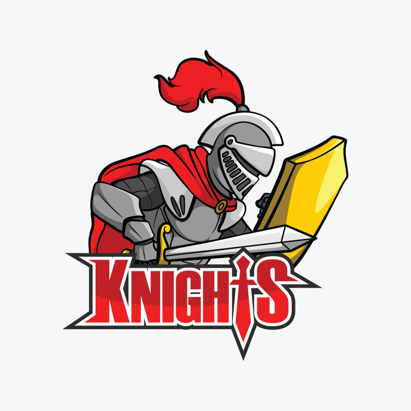 矢量的卡通骑士插图设计