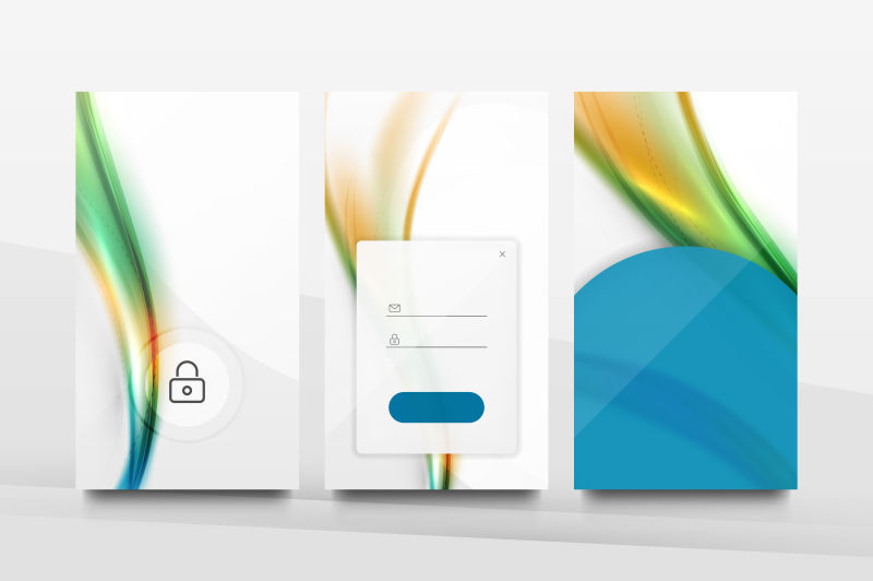 抽象彩色条纹的界面图案矢量设计