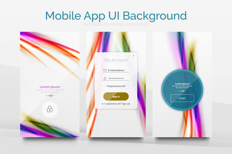移动应用的矢量彩色界面