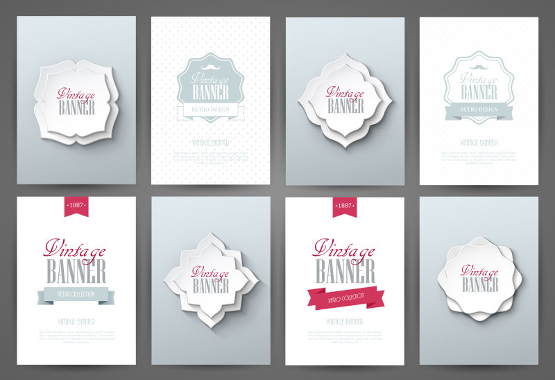 矢量立体花图形的小册子封面设计