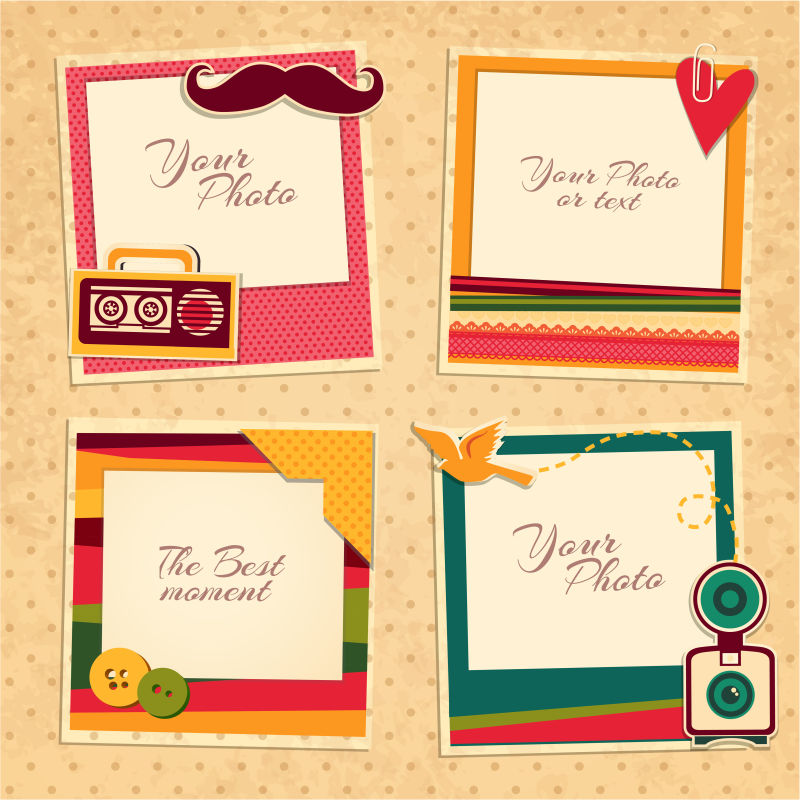 矢量彩色装饰卡通相框设计