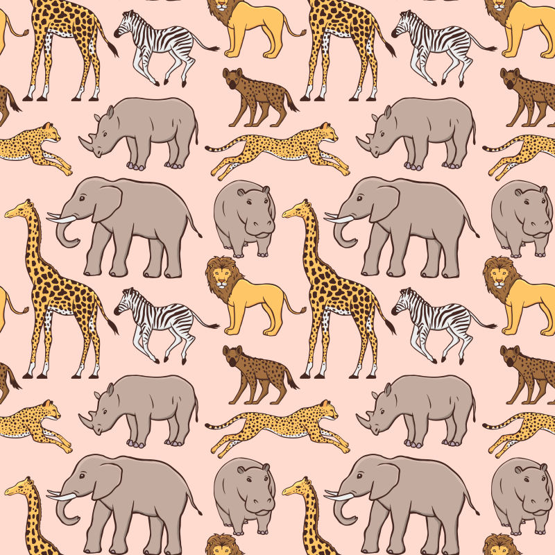 矢量的非洲动物背景