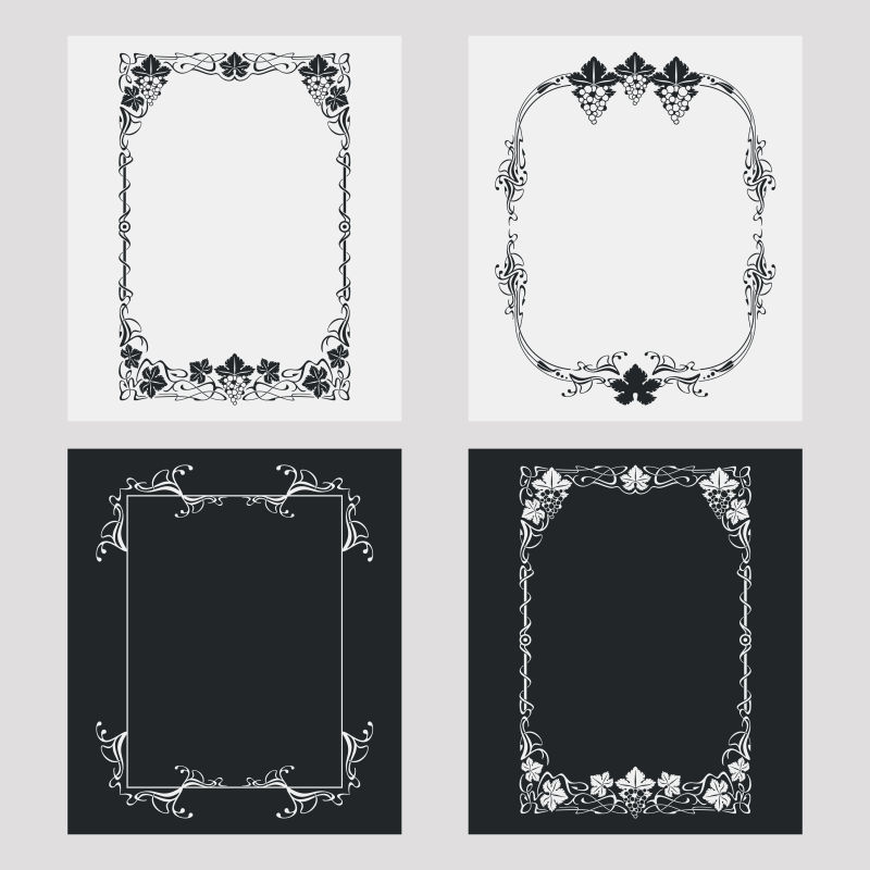 创意矢量装饰性的花朵边框设计