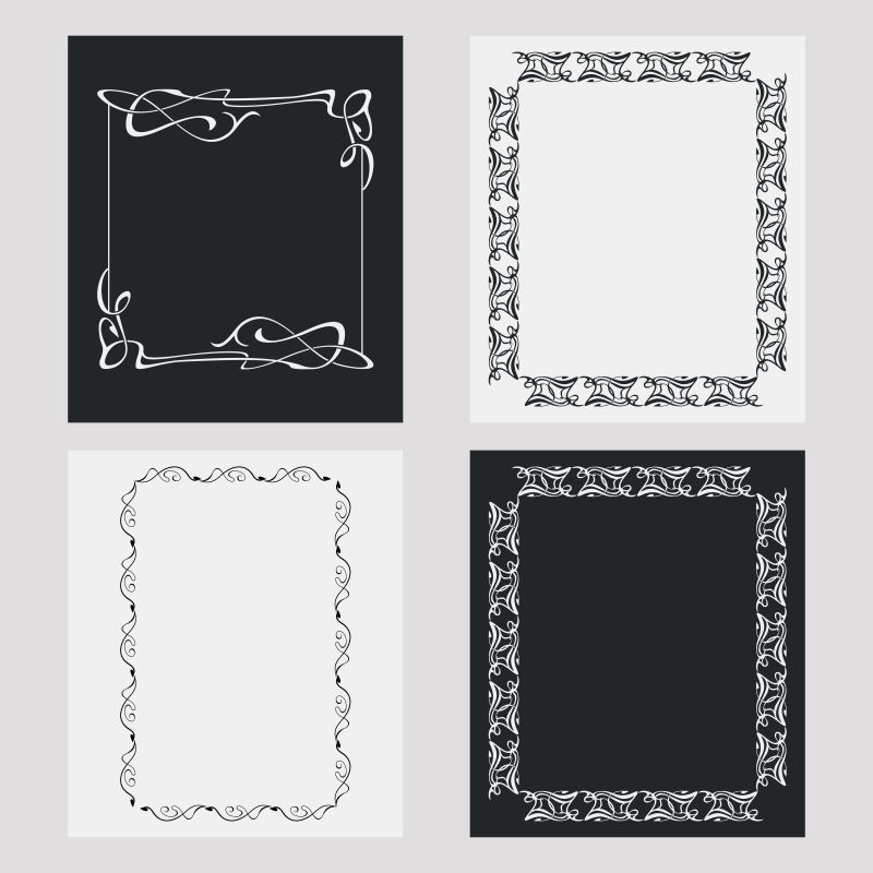 创意矢量装饰花朵边框设计