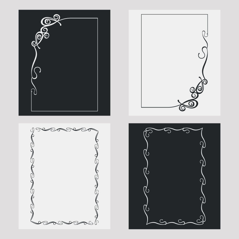 矢量装饰性的花朵边框设计