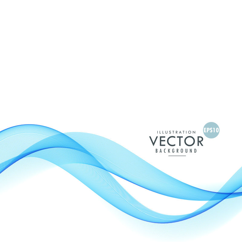 矢量现代蓝色烟波线条背景