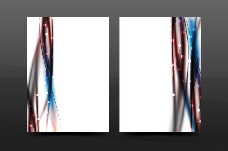 矢量创意梦幻风格的光条元素的商业报告封面