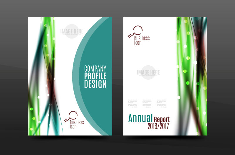 创意绿色系矢量商业报告封面