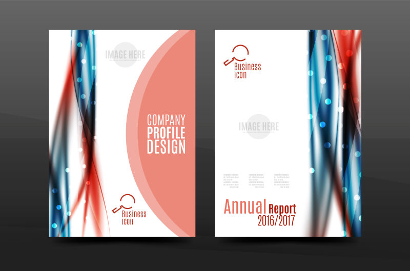 彩色创意矢量现代流线型商业报告封面