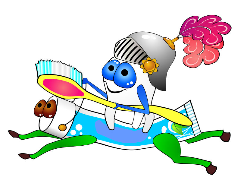 创意矢量卡通牙齿护卫队