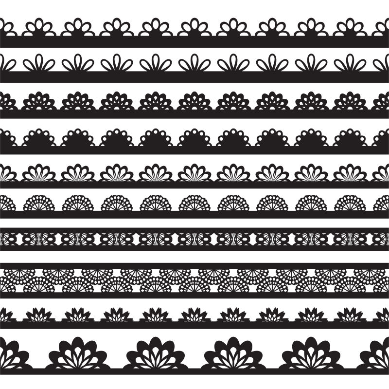 矢量美丽的矢量装饰花卉设计花边