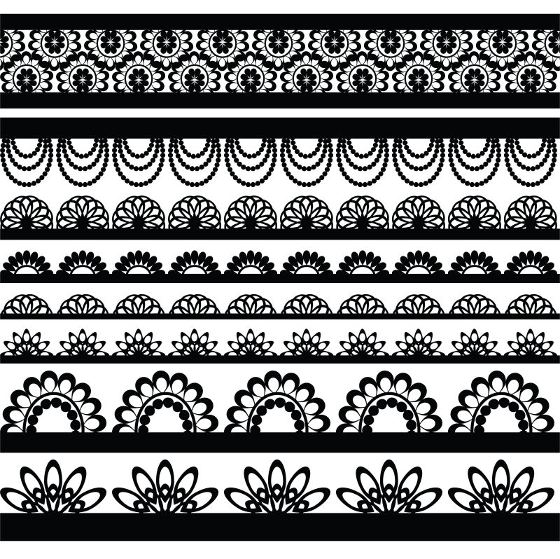 创意矢量卡通装饰单色花卉边框设计