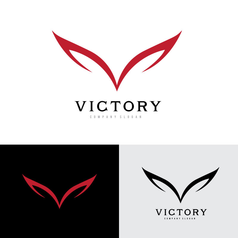 矢量细长的翅膀标志设计