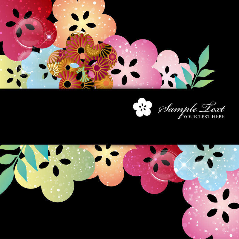 漂亮樱花图案的矢量插图