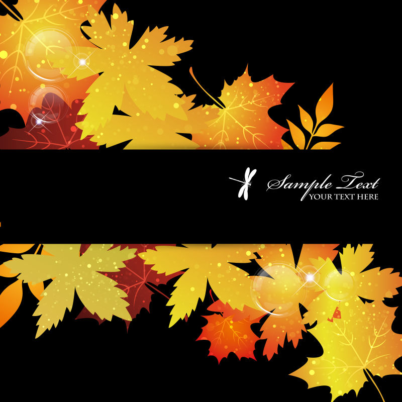 矢量的金色枫叶图案背景