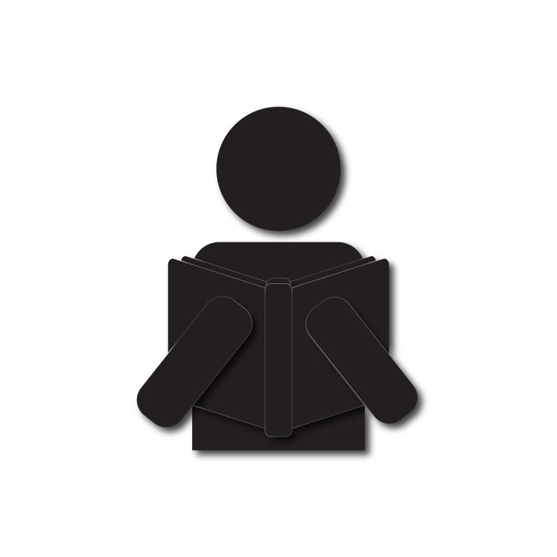 读书的男生矢量象形图