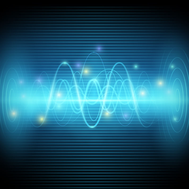 抽象的蓝色声波形状矢量背景